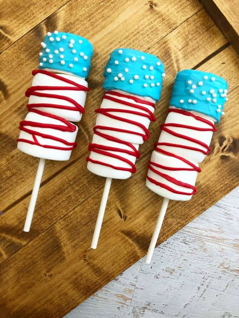 Patriotic Dessert Marshmallow Pops