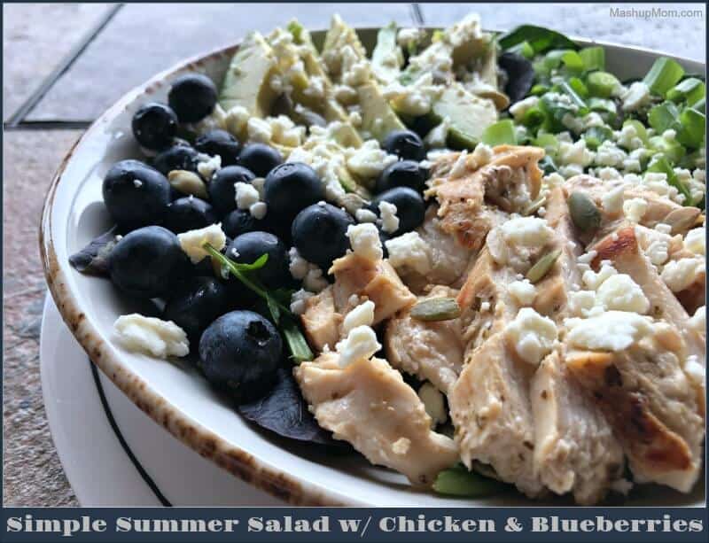 Simple Summer Salad with Chicken and Blueberries