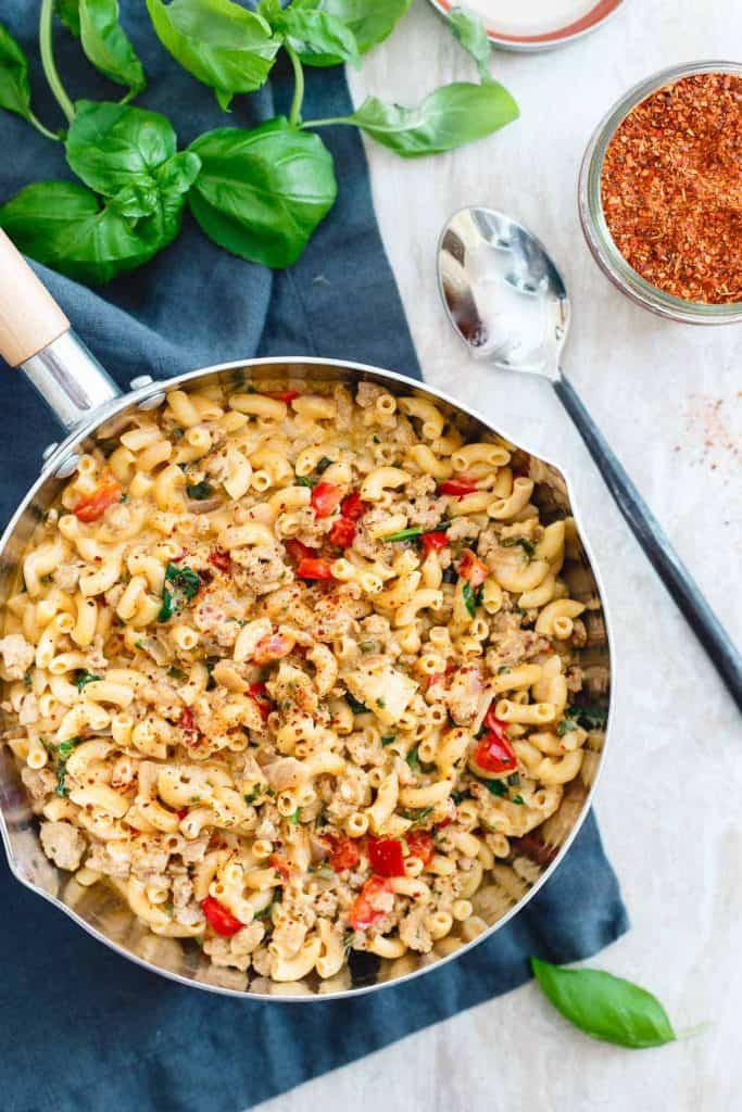 Skillet Turkey Mac and Cheese